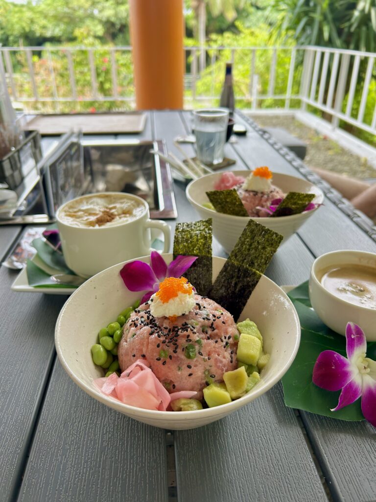 Tuna poke bowl at a local café in Ishigaki