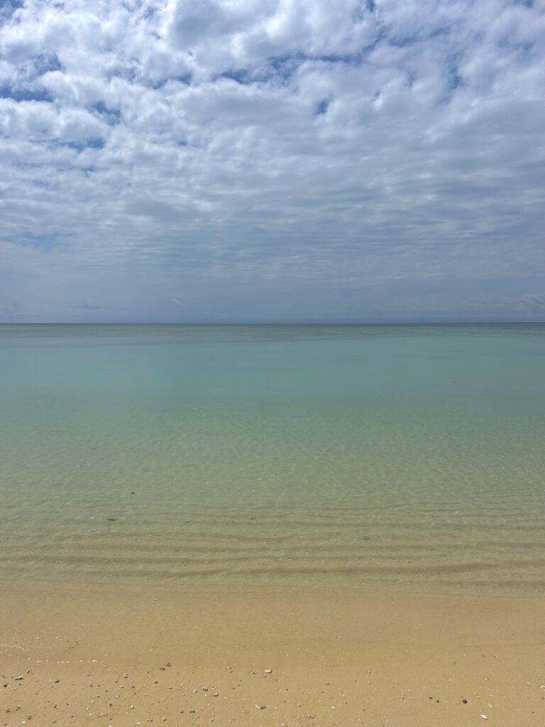 Crystal clear water in the sea at Hirakubo beach