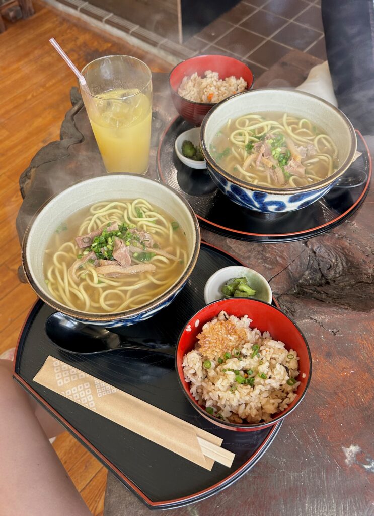Okinawan soba at a restaurant