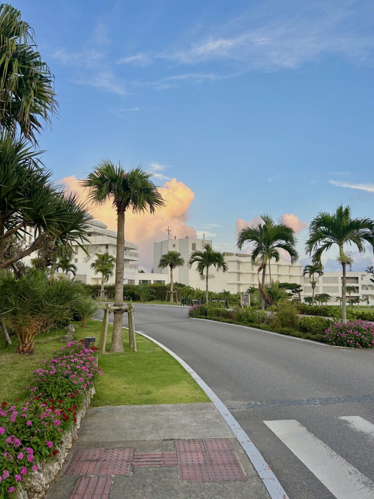 ANA Intercontinental hotel in Ishigaki with palm trees