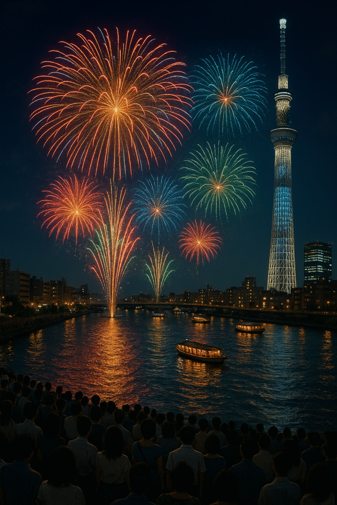 hanabi at Sumidagawa fireworks festival