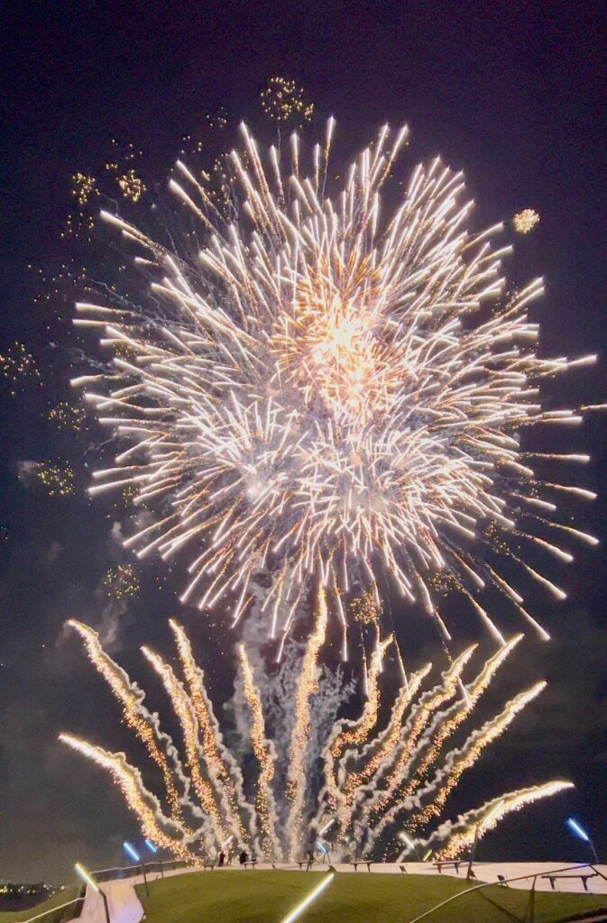 hanabi at Osanbashi Pier in Yokohama